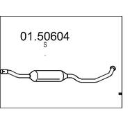 MTS 01.50604 Centre Muffler 1660mm Length Exhaust Fits Fiat Sedici Suzuki SX4