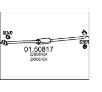 MTS 01.50817 Centre Muffler 1800mm Length Exhaust System Fits Nissan X-Trail