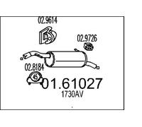 Mts 01.61027 Muffler Exhaust Silencer Back Box Fits Peugeot 207 207 Sw