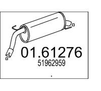 MTS 01.61276 Rear Muffler 1200mm Length Exhaust System Replacement For Fiat 500L