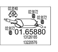 Mts 01.65880 Muffler Exhaust Silencer Back Box Fits Opel Corsa