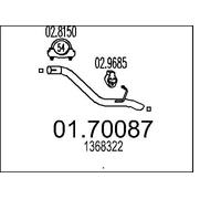 Mts 01.70087 Rear Exhaust Pipe Muffler Fits Bmw Ford 3 C-Max Focus Focus C-Max