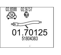 MTS 01.70125 Exhaust Pipe Rear For Rear Muffler Fits Citroën Fiat Peugeot