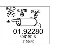 MTS 01.92280 Rear Exhaust Back Box Silencer Fits Ford Mazda 2 Fiesta Fusion