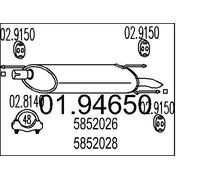 MTS 01.94650 Rear Muffler 770mm Length Fits Opel Astra Astra Classic Kadett