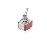 MTS-102 103 MTS-202 203 Toggle Switch 3/6/9/12Pin 2A 5A 6A 250V 125VAC on on SPDT 6mm Tiny Small Switch DPDT on off on Waterproof Cap(Red MTS-303,3PCS)