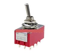 MTS-402 Red AC 250V 2A 125V 5A 12Pins 2Position 4PDT ON/ON Switch Electrical Supplies MTS402 Toggle Switch IDGTTLDF(1PCS)