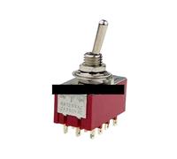 MTS-403 Red 4PDT ON-OFF-ON 12 pins Power Button 3 positions 2A/250VAC 6A 125VAC Rocker Toggle Switch IDGTTLDF(5PCS)