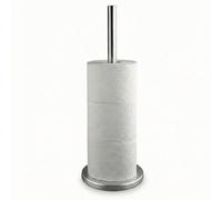 GEEZY Stainless Steel Toilet Roll Holder Stand - Free Standing Toilet Paper Storage for 4 Rolls - Chrome Silver Effect Bathroom Accessories for Guest, Master & Ensuite Washrooms