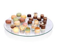 Tempered Glass Lazy Susan Rotating Turntable Serving Tray Cake Decorating Plate