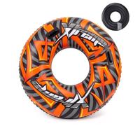 MTS Inflatable Pool Ring 47"/119cm - Orange Turbo Extreme Swim Ring | Inflatable pool donut with handles for safety. Durable vinyl swimming float for holiday travel, pools & beach relaxation.