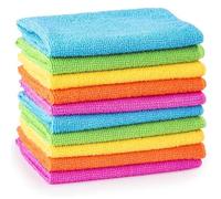 MTS Microfibre Cleaning Cloths 10 Pack, 30x30cm - Soft, Absorbent, Non Abrasive, Washable, Reusable Lint Free Duster Towels - Colour Coded Cloth Essentials for Kitchen, Car, Windows, Bathroom, Dishes