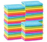 MTS Microfibre Cleaning Cloths 50 Pack, 30x30cm - Soft, Absorbent, Non Abrasive, Washable, Reusable Lint Free Duster Towels - Colour Coded Cloth Essentials for Kitchen, Car, Windows, Bathroom, Dishes