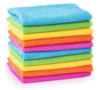 MTS Microfibre Cleaning Cloths 10 Pack, 30x30cm - Soft, Absorbent, Non Abrasive, Washable, Reusable Lint Free Duster Towels - Colour Coded Cloth Essentials for Kitchen, Car, Windows, Bathroom, Dishes