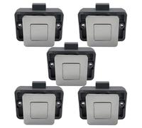 MTSmart RV Metal Push Button Cabinet Locks, Square RV Cabinet Locks for Motorhomes, Caravans, Boats, Yachts, Marine, Motorhome Cabinet Locks, Keyless (Chrome, 5 Pieces)