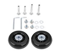 Mtsooning 2 Sets 64x18mm Luggage Replacement Wheels Kit - Premium Rubber & Steel Bearings with 30mm/36mm Axles, Wrenches & Washers - Compatible with Suitcases, Trolley Bags, Tripp & Samsonite