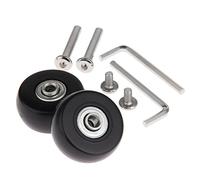Mtsooning 2PCS 60x18mm Luggage Wheels Replacement Kit - Durable Rubber & Steel Bearings with Axles & Wrenches - Compatible with Tripp, Samsonite & It Luggage