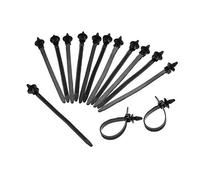 Mtsooning 30Pcs Push Mount Cable Ties Buckle,8x14cm Heavy Duty Self Locking | Wiring Tie Wraps,Black Nylon Push-in Zip Ties,Universal Cable Tidy Wraps and Clips for Car Daily Auto Fixing