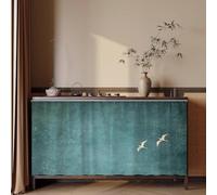 MTSYXYM Accordion Door - No Drill Closet Curtains with Silent Track - Folding Privacy Room Divider - Short Sliding Cabinet Cover for Pantry Laundry Under Sink(Blue,W120xH80cm)