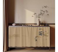 MTSYXYM Accordion Door - No Drill Closet Curtains with Silent Track - Folding Privacy Room Divider - Short Sliding Cabinet Cover for Pantry Laundry Under Sink(Brass,W120xH70cm)