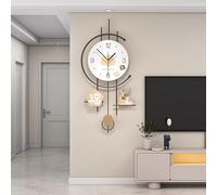 MTSYXYM Decorative Wall Clocks,European-Style Swing Clock,silent movement,clear markings, pendulum clock, battery powered,Simple Wall Art,Suitable for Shops, Offices, Living Rooms.(37 * 78CM)