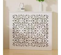 MTSYXYM Heating Cover Cabinet,White Radiator Cover Louvered Grill Shelf Cabinet,MDF Radiator Cover Louvered Grill Shelf Cabinet,Rounded corners, louvered hollow design.(L90*H80*T15cm)