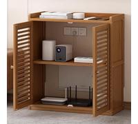 MTSYXYM WiFi Router Storage Box with Cabinet Door,Wooden Router Shelf With With Cabinet Door,For Home Bedroom Living Room.(59 * 25 * 67cm)