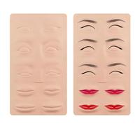 MTTXY 10pcs Tattoo Practice Skin, 3D Eyebrows Eye Lip Silicone Synthetic Skin Thick for Tattooing Beginners Makeup Training