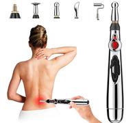 MTTXY 5 in 1 Electronic Acupuncture Pen, USB Rechargeable Meridian Energy Pulse Massage Pen,Multi-Function Massage Pen Tools for Office, Entertainment, Leisure and Work
