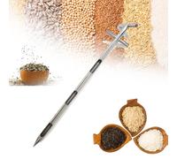 MTTXY Stainless Steel Grains Powder Sampler, Rotary Handle Soil Powder Sampling Tube with 3 Slots, Grain Probe for Rice, Corn, Wheat, Soybeans,1M-Diameter25mm