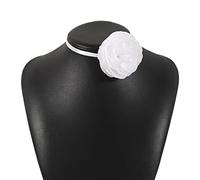 Mtucegi Beautiful Fabric Flower Collar Necklace Stylish Choker Chain Adjustable Neckpiece For Fashion Forward Individuals Women