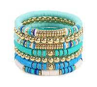 [Mtucegi] Colorful Soft Clay Charm Adjustable Handmade Wrist Jewelry Beads for Any Occasion