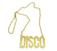 Mtucegi Disco Necklace Gold Chain Necklace 80s Party Jewelry Disco Men Women Halloween Cosplay Costume Disco