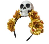 Mtucegi Halloween Bride Devil Lace Headband Dark Blood For Carnivals Party Handmade Day Of The Dead Costume Devil Headwear