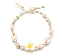 Mtucegi Handmade Beaded Anklet Flower Footchain Shell Beads Foot Anklets Chain Beach Jewelry Adjustable Foot Anklet Shell Ankle Bracelets For Women Teen Girls