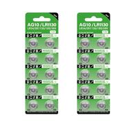 Mtucegi High Capacity Button Cell Battery Pack Of 10/20/30/40pcs LR1130 AG10 Batteries 68mAh 1.55V Button Cell Power