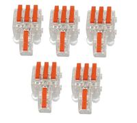 MTUERANC Wire Connectors, 5Pack Compact Lever Wire Nuts Connectors Wire Terminals 1 in 3 Out for Quick Connect 28-12 AWG (1 in 3 Out)