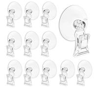 Mtuiewo 12 Pcs Aquarium Suction Cup Clips Set - Transparent Small Suction Cups with Clips, Multi-Functional Aquarium Plant Holder and Veggie Seaweed Plant Suction Cup Clip