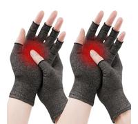 mtuihfo 2 Pairs Compression Gloves, Arthritis Gloves Women Fingerless Warmth for Pain Relief Rheumatoid Osteoarthritis and Carpal Tunnel Promote Healing (XL)