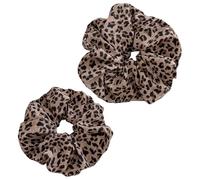 mtuihfo 2PCS Big Small Leopard Print Scrunchie Set, Retro Hair Scrunchies for Women Girls (light, Big&Small)