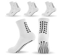 mtuihfo 3 Pairs Breathable Kids Grip Socks, Sweat-Absorbent Boys Socks, Grip Socks Football Kids for Running Hockey Football Rugby Aged 9-12 (UK, Age, One Size, Regular, White3)