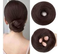 Mtuihfo Hair Buns Hair Piece, Fake Hair Bun Straight Elastic Donut Accessories Scrunchies Synthetic Messy Bun Hair Piece for Women Girls (Light Brown)