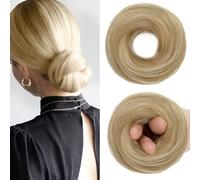 Mtuihfo Hair Buns Hair Piece, Fake Hair Bun Straight Elastic Donut Accessories Scrunchies Synthetic Messy Bun Hair Piece for Women Girls (Ash Blonde-1)