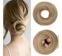Mtuihfo Hair Buns Hair Piece, Fake Hair Bun Straight Elastic Donut Accessories Scrunchies Synthetic Messy Bun Hair Piece for Women Girls (Dirty Blonde)