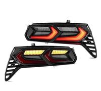 Mtuqvma Tail Light Rear Lamp Assembly For Chevro For Corvette For C7 2014-2019 Car Taillights Assemblies Modified With LED Running Lights And Flowing Turn Signals(Red Smoked)