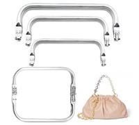 Mture 4PCS Aluminum Purse Frame, 16cm 18cm 20cm 22cm U-Shaped Metal Bag Frame, Kiss Clasp Handle, Tubular Hardware Internal Replacement for DIY Pouch Dumpling Clutch Handle Bag Making Sewing Craft
