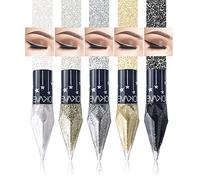 MTUVKGT Diamond Liquid Glitter Eyeliner Set, 5 Colors Metallic Shiny Liquid Eyeshadow, Long Lasting Waterproof Shimmer Eyeshadow, High Pigmented Sparkling Eye Makeup (48E)