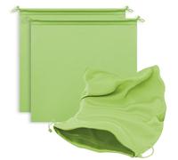 MtuxuYR Microfiber Bags with Drawstring Soft Protective Pouch for Jackets,Baseball Caps, Beanies,Yoga Straps, Resistance Bands, Jump Popes, Leashes,For Home or Travel(2 Pack, Green, 17.7 x 17.7”)