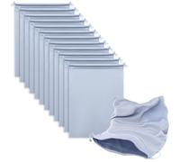MtuxuYR Microfiber Bags with Drawstring - Soft Protective Pouch for Personal Care,Sneakers, Sandals,Umbrellas, Tablet Charger,Hair Dryers,Backpack Organizer (12 Pack, Light Blue, 9x 11.8”)