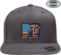 MTV American Flag Premium Snapback Cap Dark-Grey